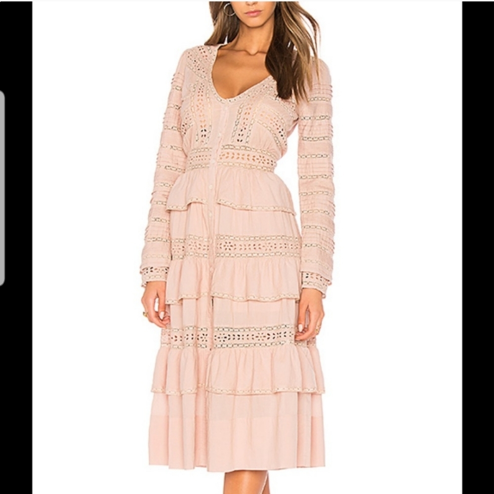 Loveshackfancy Rebecca Eyelet Lace Dress S